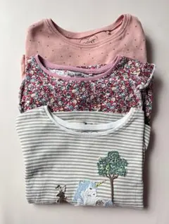 100cm nextネクスト 3枚セット長袖Tシャツ　ユニコーン刺繍他