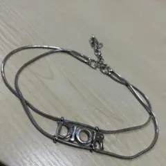 Dior シルバー ロゴ 2連ネックレス