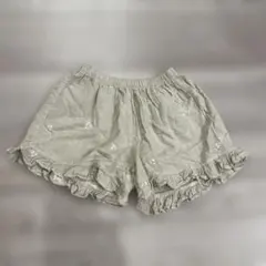 花柄刺繍フリル付きハーフパンツ