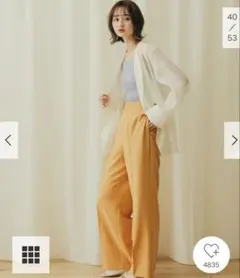 美品　センスオブプレイス　アーバンリサーチリネンライクハイウエストワイドパンツS