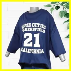 【新品】裾ラウンド ビッグシルエット オーバーTシャツ M トップス レディース