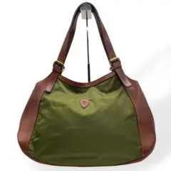 美品　Felisi フェリージ　トートバッグ　肩掛け　ナイロン　レザー　グリーンのサムネイル