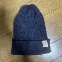 ケーブル編みニット帽 ダークネイビー 56-59cm