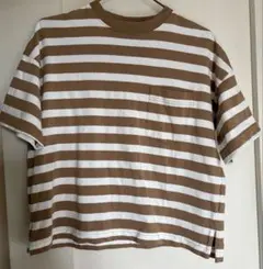 GU ボーダーTシャツ　半袖　ベージュ　Mサイズ