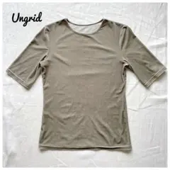 美品UngridアングリットベロアフィットTシャツ フリーサイズグレーレイヤードのサムネイル