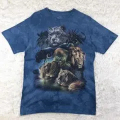 USA製 ザ・マウンテン ネイビータイダイ グラフィックTシャツ アニマル 