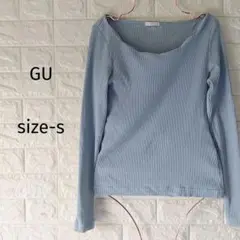 300円〜GU ジーユー レディース　トップス　長袖ニットブルー Sサイズ 美品