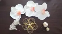 胡蝶蘭　水引　髪飾り