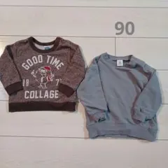 【2点セット】90サイズ devilock　b-ROOM トレーナー　グレー