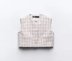 ZARA テクスチャークロップドベスト 新品 タグ付き