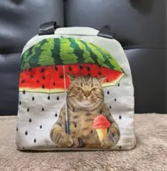 猫とスイカ柄 ミニトート保冷バッグ