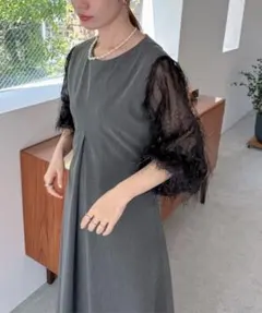 feepur フェピュール オケージョンフリンジシアードッキングタックワンピース