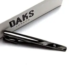 dkt62 新品 DAKS ダックス ネクタイピン ガンメタブラックダブルラインのサムネイル