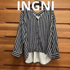 INGNI 紺ストライプブラウス イングのサムネイル