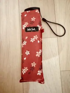 Waterfront 折りたたみ傘 桜柄 レッドのサムネイル