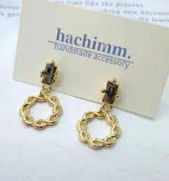 ハンドメイドNo.72 ゴールドリング ブラックカボション