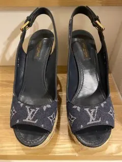 Louis Vuitton ネイビー デニム ウェッジヒールのサムネイル