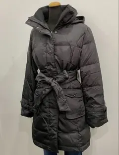 新品チャコール3Lベルト付き ロングダウンジャケットコート
