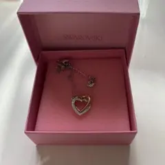 SWAROVSKI ダブルハートネックレス
