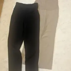 マタニティパンツ 2着セット 黒 ベージュ