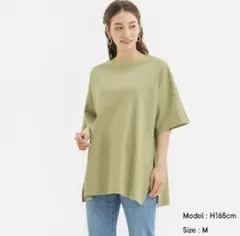 GU ジーユー TシャツディープスリットチュニックT(5分袖)のサムネイル