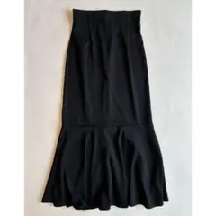 Louere ハイウエストマーメイドスカート ロング フレア ブラック XL