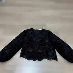 ZARA 黒 刺繍入り長袖トップス