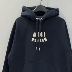 AMI Paris パッチワークデザイン ロゴ刺繍 スウェットパーカー M