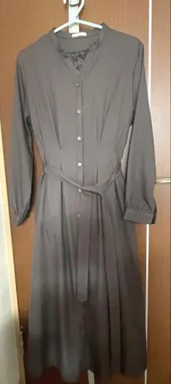 honeys ハニーズ ワンピース ブラウン リボン ウエスト ロングワンピ