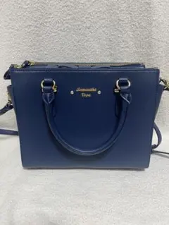 Samantha Vega ネイビー 合成皮革 ショルダーバッグ