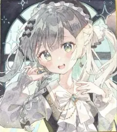 手描きイラスト　オリジナルイラスト　アナログ　ミニ色紙