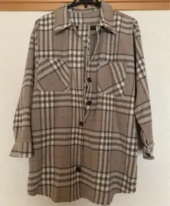 チェックシャツワンピース　ベルト付き