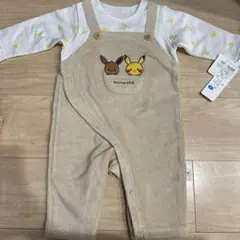 ポケモン　モンポケ　サロペット風　カバーオール　洋服　80