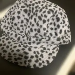 ヒョウ柄フリースベレー帽