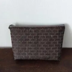 65 ポーチ バックインバック 秋名バラ 紬 着物リメイク 大島紬