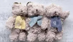 ジェラピケ　くま　テディベア　キーホルダー　ぬいぐるみキーホルダー　3体セット