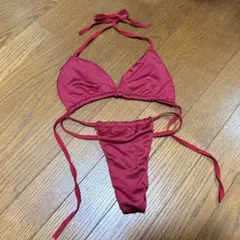 セクシー マイクロ紐ビキニ ブラジリアンビキニ フリーサイズ レッド