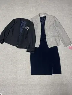 セレモニースーツ15号ジャケット×２ワンピースの3点セット　卒業式入学式