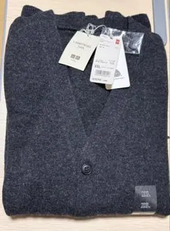 ユニクロ　ラムウール カーディガン XXL ダークグレー