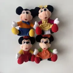 昭和レトロ ミッキー ミニー ぬいぐるみ4体セット