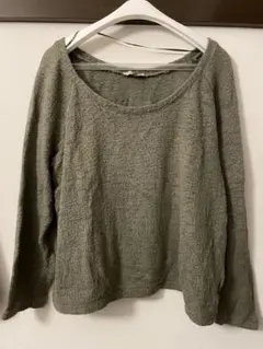 ZARA TRAFFIC オリーブグリーン ニット長袖　カーキ コットン100