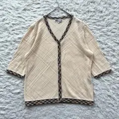 DAKS チェック　7分袖　カーディガン　日本製のサムネイル