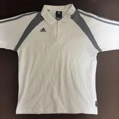 adidas ポロシャツ Mサイズハーフジップ付き