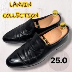 LANVIN ランバン レザー ヴァンプローファー スリッポン 25cm 黒のサムネイル