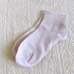 レディース 靴下 クルー丈 パープル24