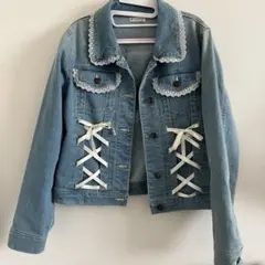 axes femme デニムジャケット　ジージャン　リボン