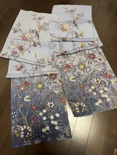 ちりめん　花柄　生地　ハギレ　２枚　ハンドメイド　絹　日本製