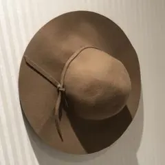 ウールハット レディース フェルトハット ベージュ リボン付きハット 帽子