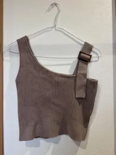 INGNI リブ編み片肩ストラップビスチェ