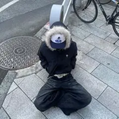 elev ファー付きミリタリージャケット　メンズ